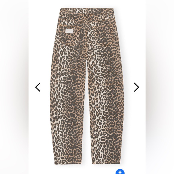 Brand New GANNI Leopard Denim Stary Jeans - Picture 3 of 5